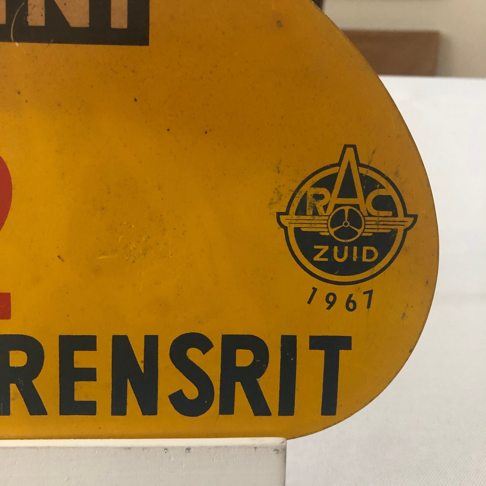 1967 RAC Zuid Brabant Grensrit Car Rally Rallye Participant Plate w/ Martini Ad