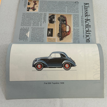 1936 Fiat 500 Topolino Car Illustration Art Drawing Hand Drawn Vintage