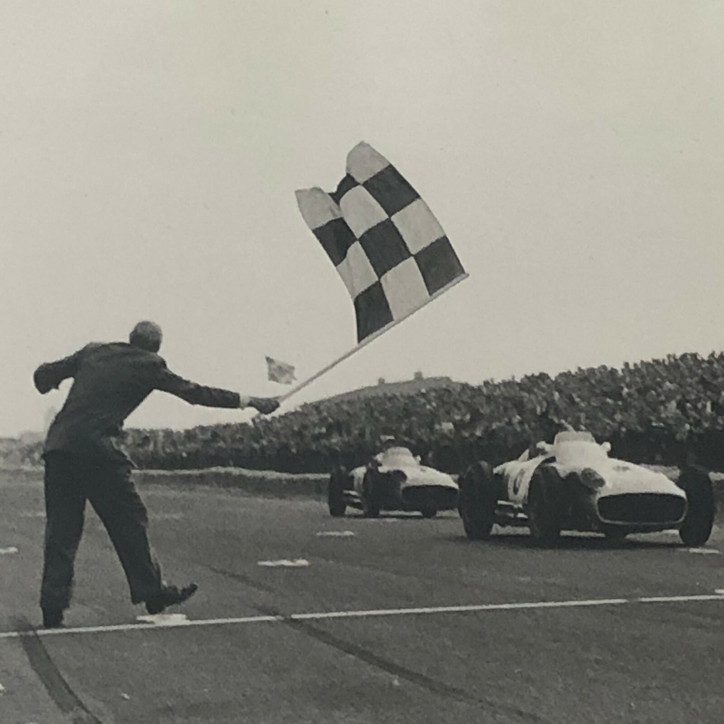 Vintage Juan Manuel Fangio and Stirling Moss Zandvoort Racing Photo Photograph 