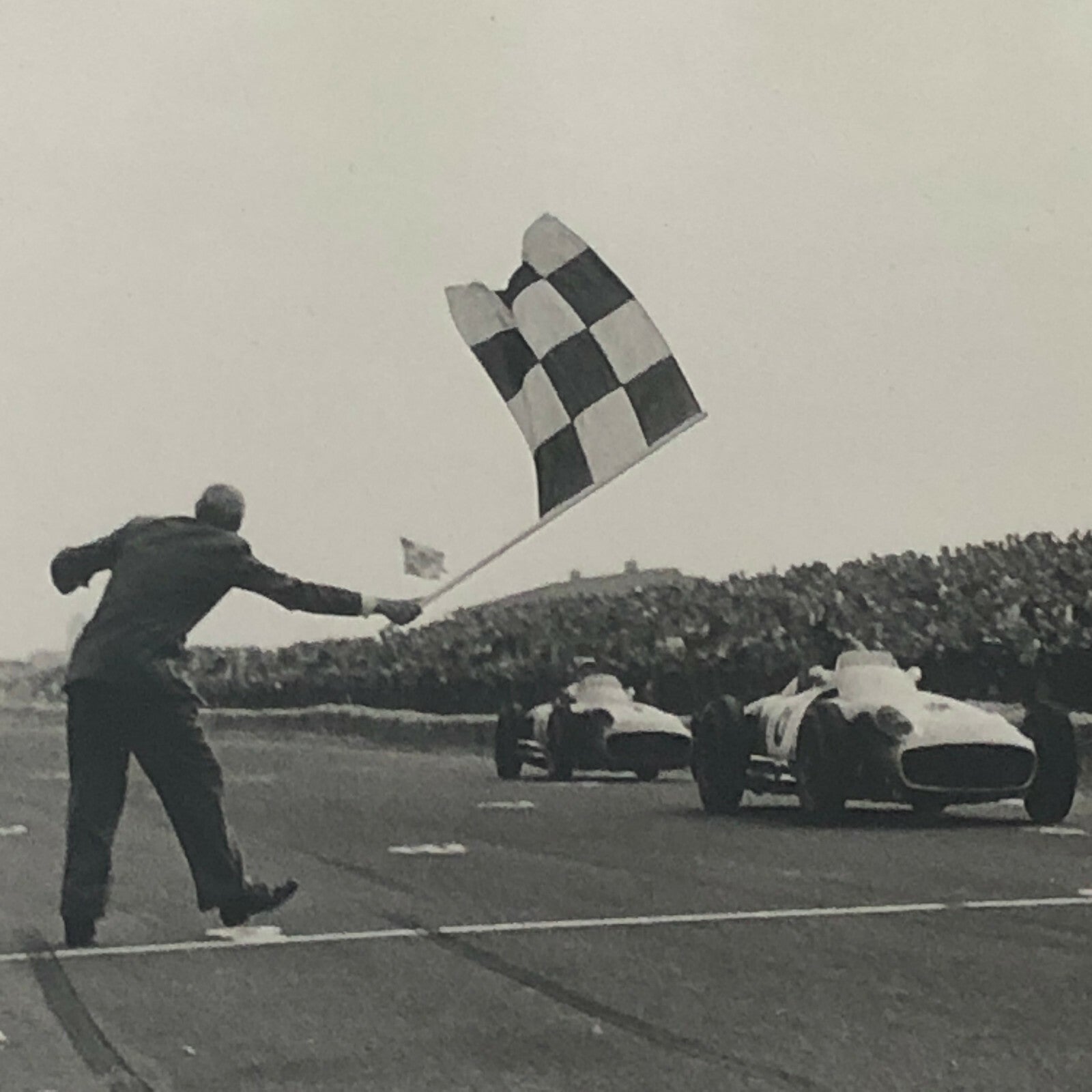 Vintage Juan Manuel Fangio and Stirling Moss Zandvoort Racing Photo Photograph 