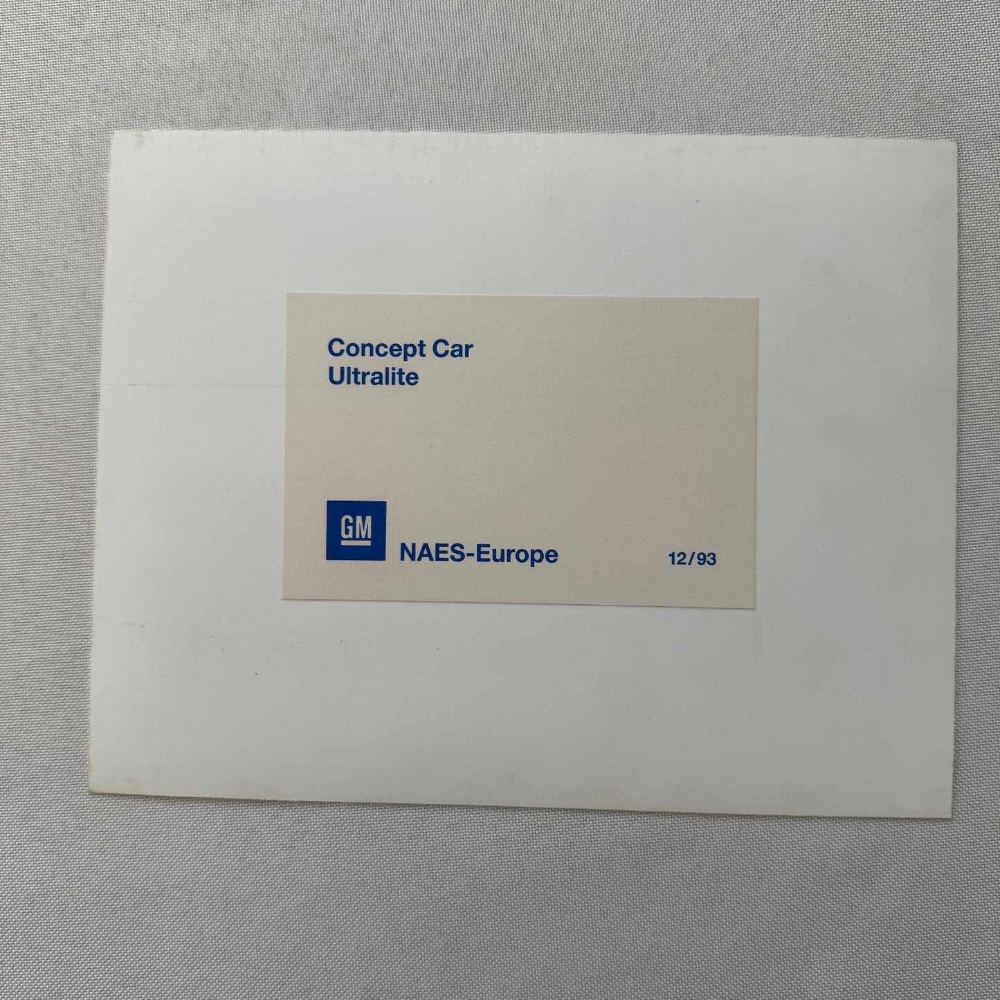 General Motors GM Ultralite Concept Car Prototype Press Photo Photograph Europe