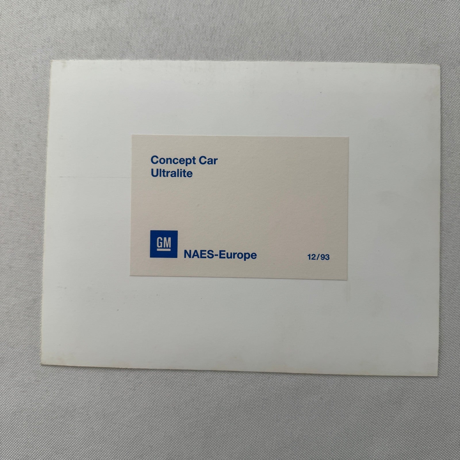 General Motors GM Ultralite Concept Car Prototype Press Photo Photograph Europe