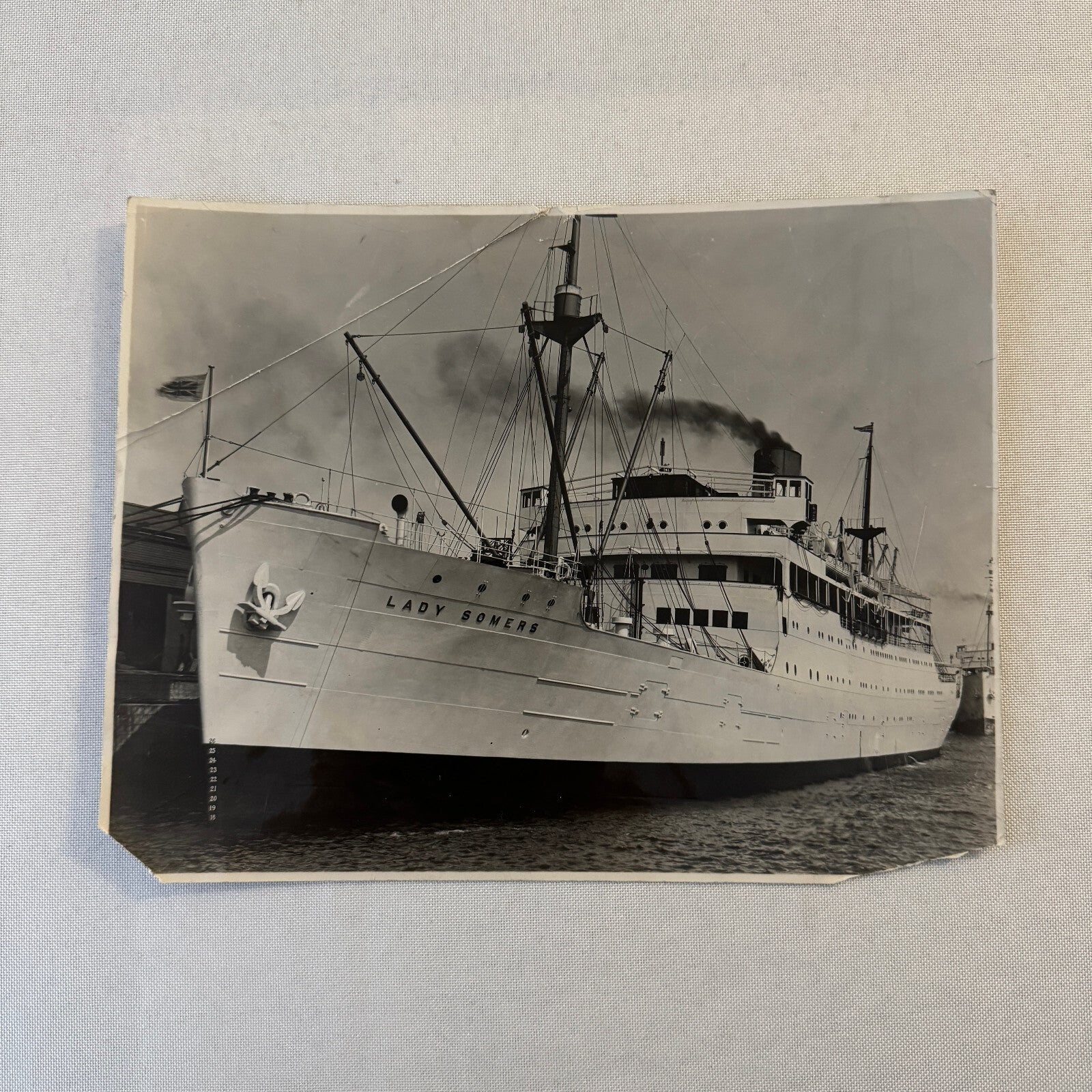 Vintage Ship Boat Photo Photograph Print RMS Lady Somers Montreal Maiden Voyage