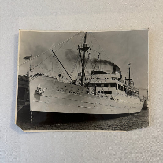Vintage Ship Boat Photo Photograph Print RMS Lady Somers Montreal Maiden Voyage