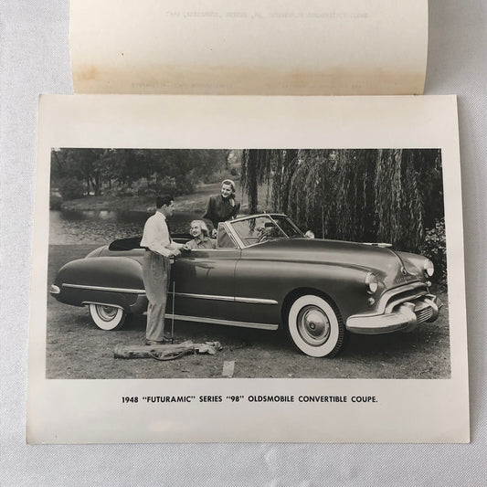 1948 Oldsmobile Series 98 Futuramic Convertible Factory Press Photo Photograph