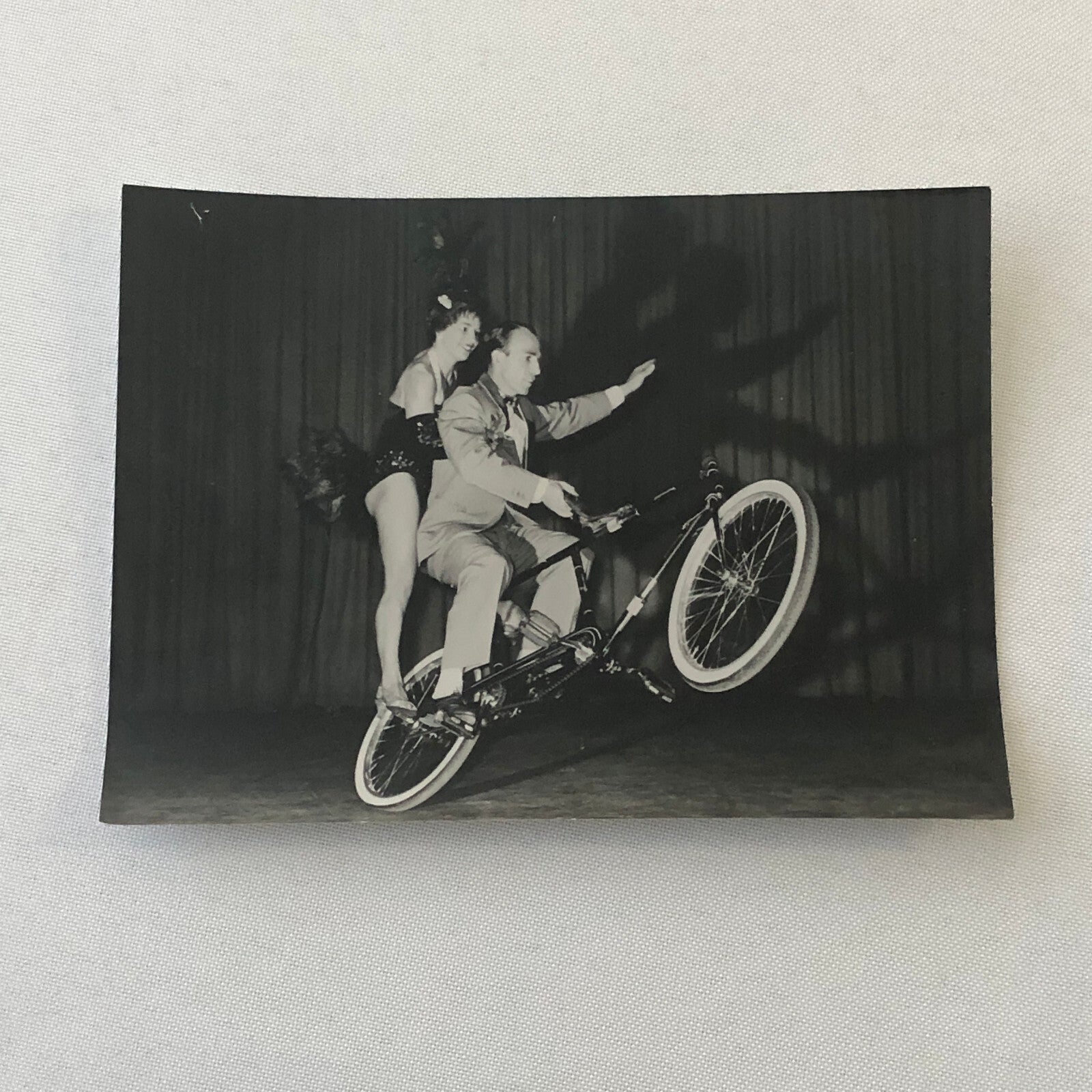 Circus Performer Bicycle Balancing Act 2 Heinkes Vintage Photo Photograph