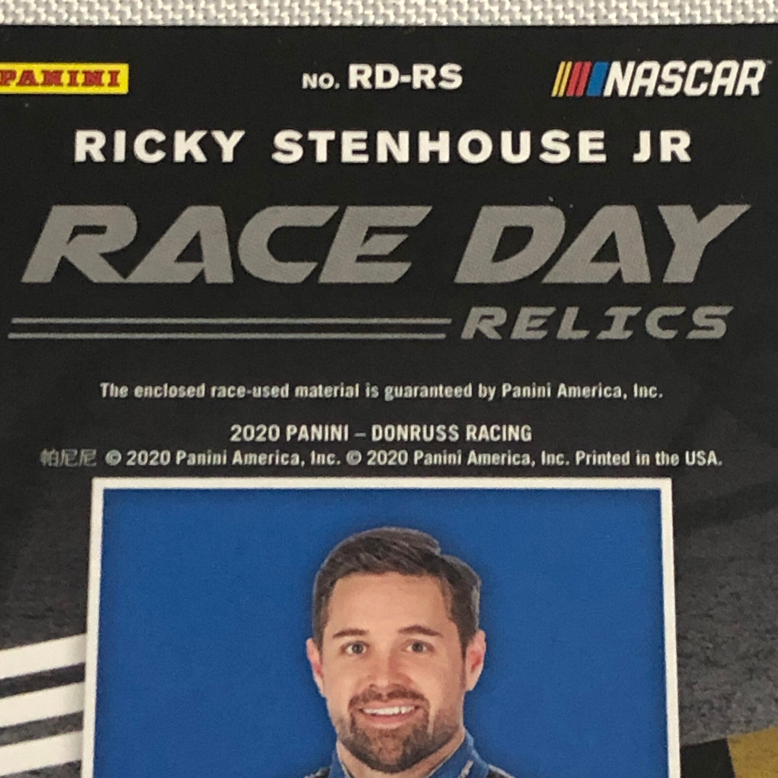 2020 Donruss Race Day Relics Ricky Stenhouse Jr NASCAR Card