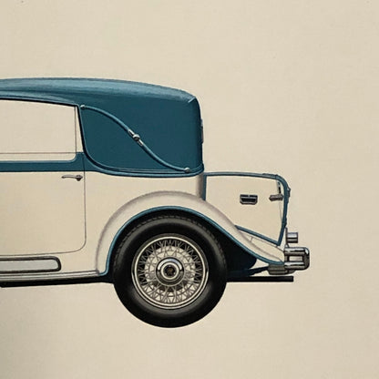 1930 Stoewer Type G15 Sport Cabriolet Car Illustration Art Drawing Hand Drawn