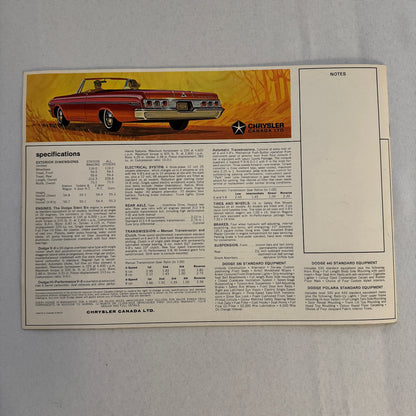 1964 Dodge Car Sales Brochure Catalog Polara 440 330 Vintage Advertising