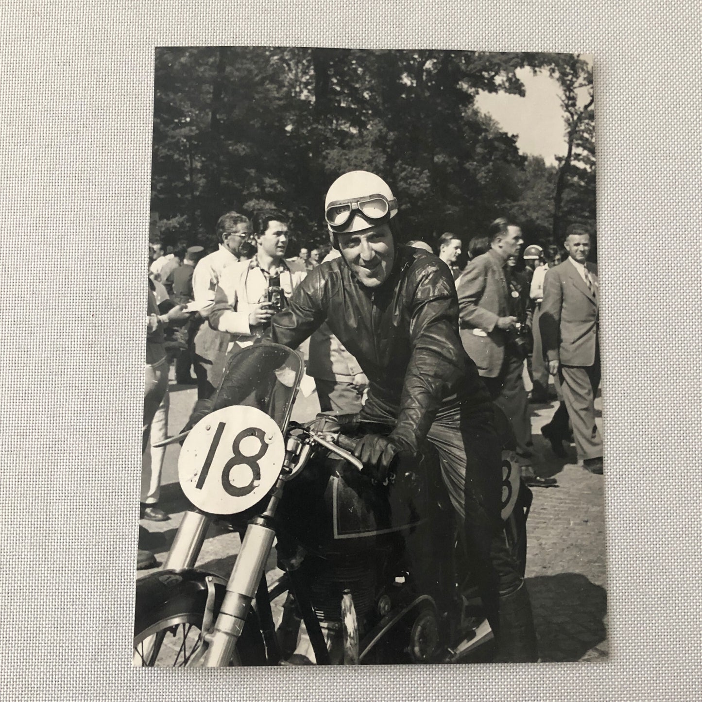 Vintage Motorcycle Racing Photo photograph Race Bike Rider
