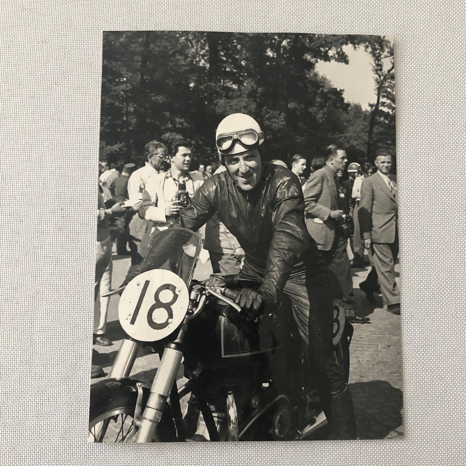 Vintage Motorcycle Racing Photo photograph Race Bike Rider