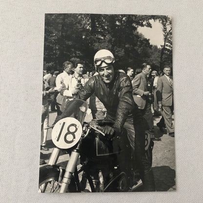Vintage Motorcycle Racing Photo photograph Race Bike Rider