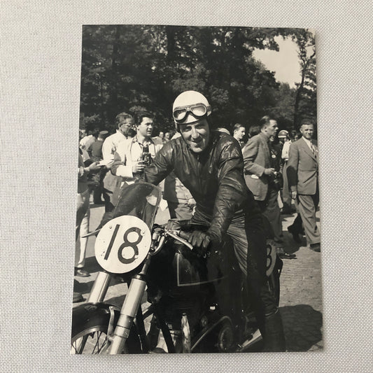 Vintage Motorcycle Racing Photo photograph Race Bike Rider