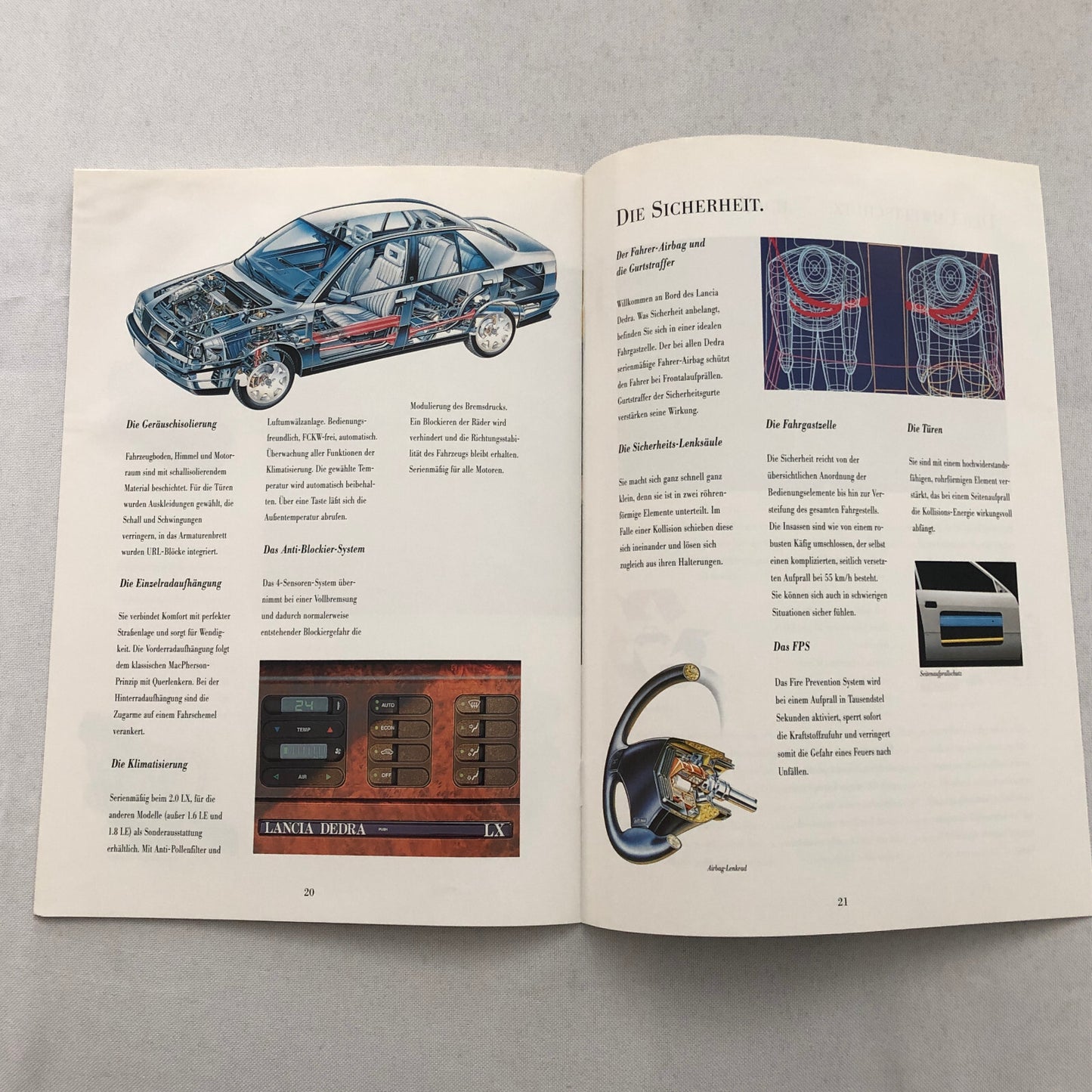 Lancia Dedra Car Sales Brochure Catalog Dedra German Text