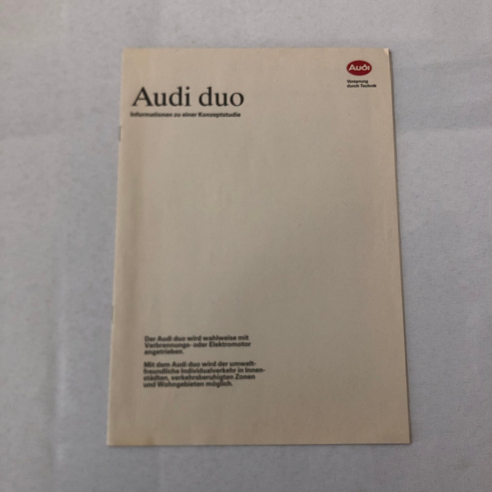 Audi Duo Station Wagon Concept Car Prototype Press Kit Brochure Photos GERMAN