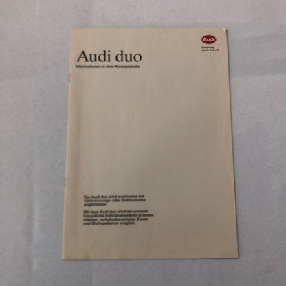 Audi Duo Station Wagon Concept Car Prototype Press Kit Brochure Photos GERMAN