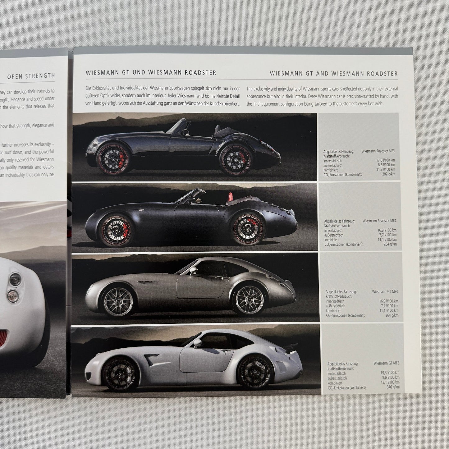 2009 Wiesmann Roadster MF5 Brochure Catalog Sports Car GERMAN Text