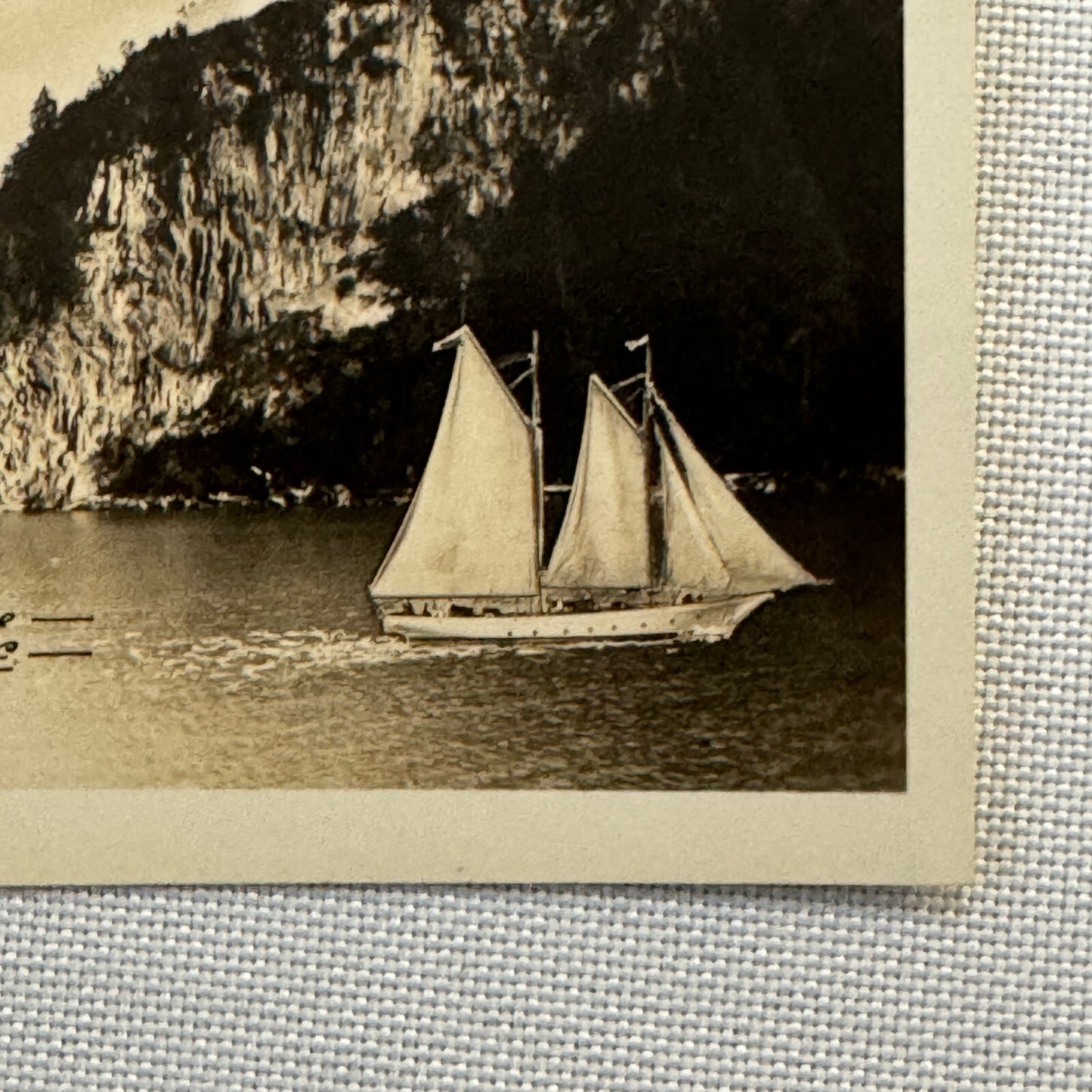 Vintage Ship Boat Lighthouse Photo Photograph Vancouver Harbour British Columbia