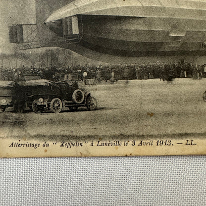 Vintage Zeppelin Airship Dirigible Postcard Post Card French Automobiles