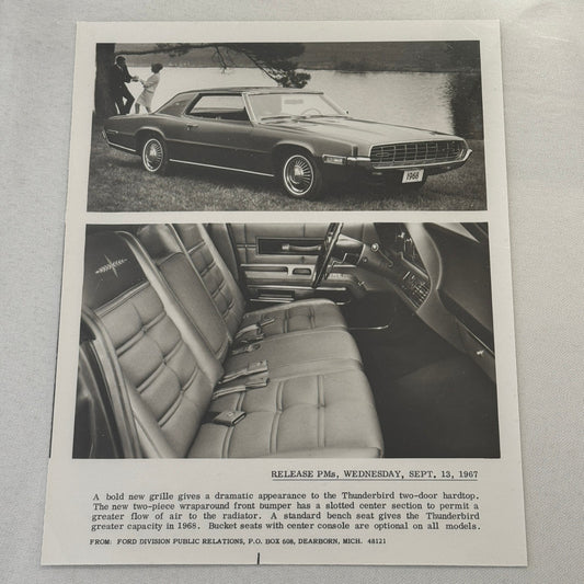 1968 Ford Thunderbird Factory Press Photo Photograph Print