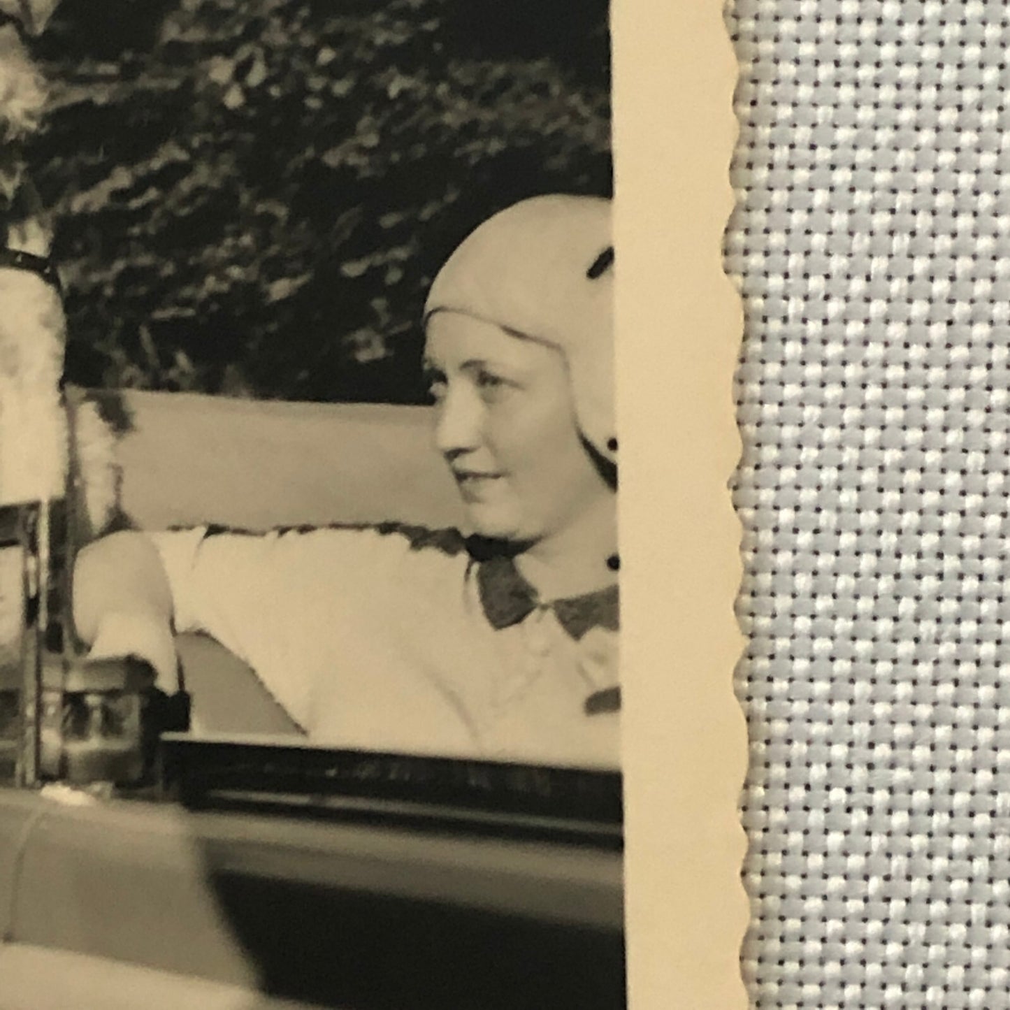 Vintage Photo Photograph Print Dog with Man and Woman in Car Automobile Germany