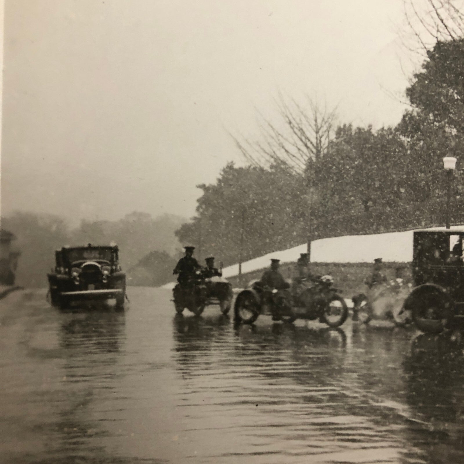 Press Photo Photograph Japanese Emperor Imperial Procession Cars Motorcycles