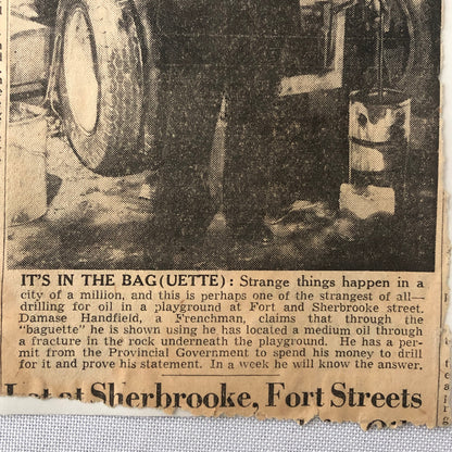 Vintage Press Photo Photograph Print Man Locating Oil using Baguette Toronto