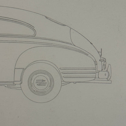 1942 Chevrolet Fleetline Aerosedan Illustration Art Drawing Hand Drawn