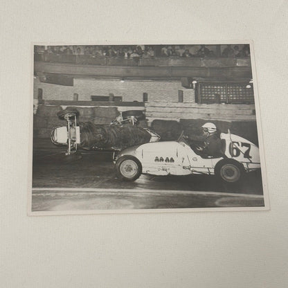 Vintage Midget Racing Car Crash Wreck Accident Photo Photograph Print Motorsport