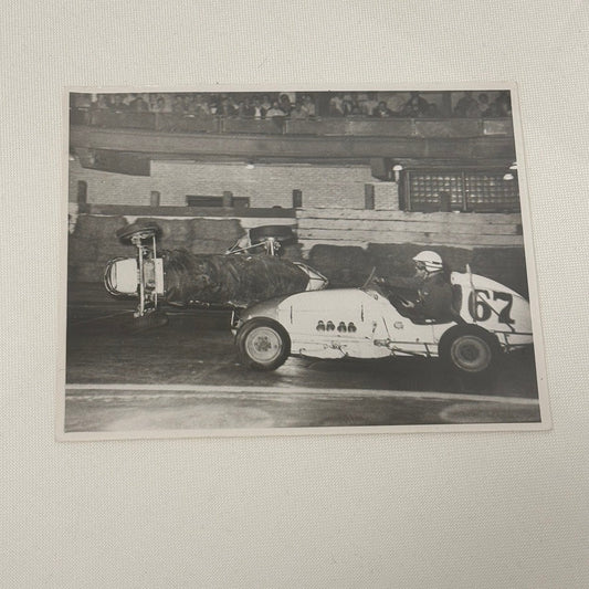 Vintage Midget Racing Car Crash Wreck Accident Photo Photograph Print Motorsport
