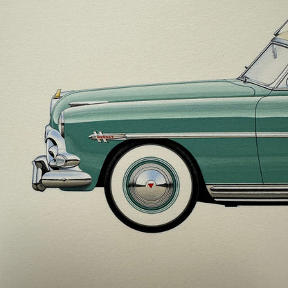 1952 Hudson Hornet Sedan Car Automobile Illustration Art Drawing Hand Drawn