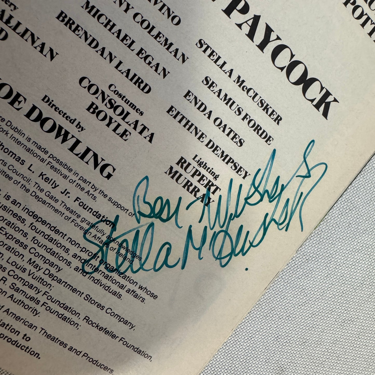 Juno and the Paycock Cast Signed Playbill 1988 Autographed Maureen Potter +