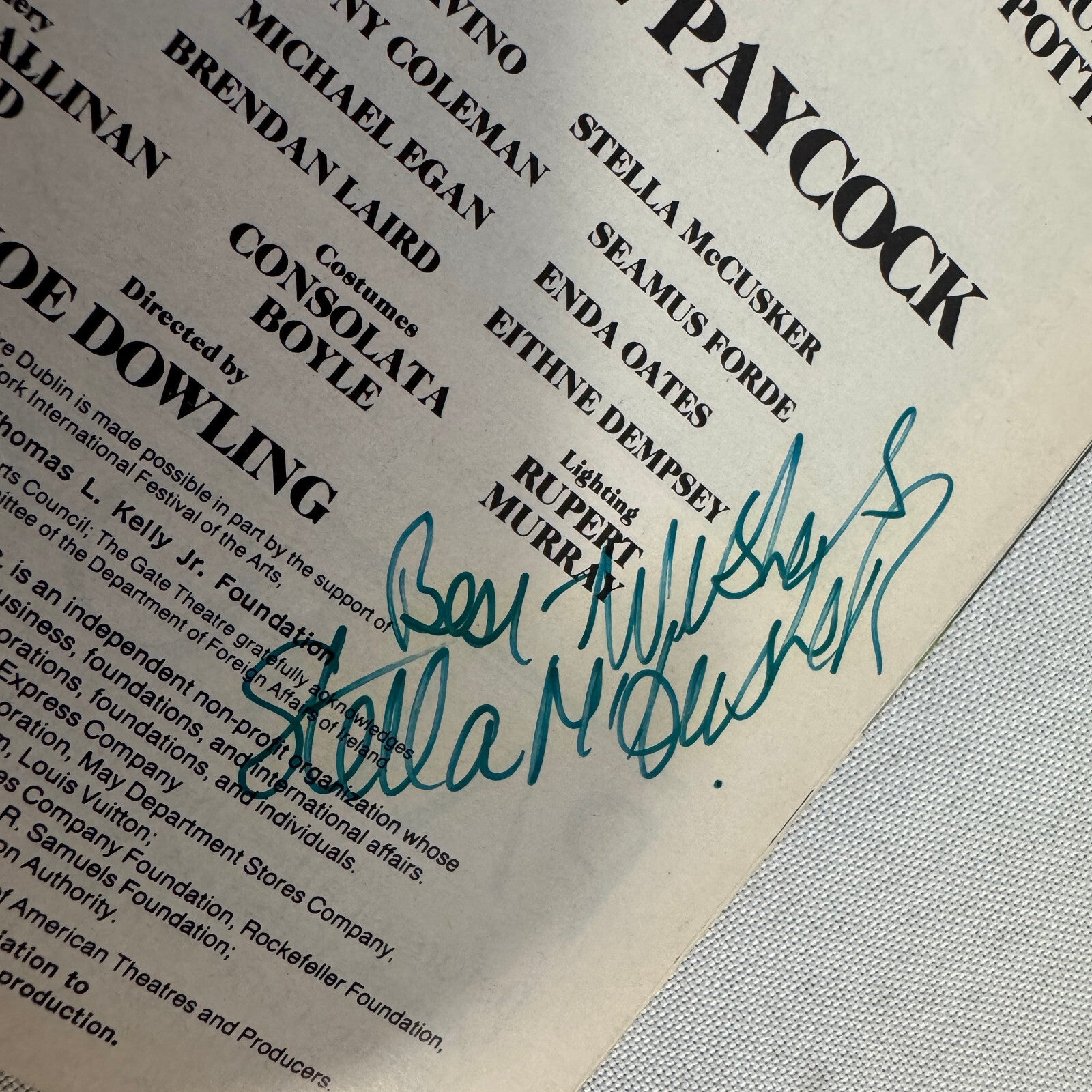 Juno and the Paycock Cast Signed Playbill 1988 Autographed Maureen Potter +