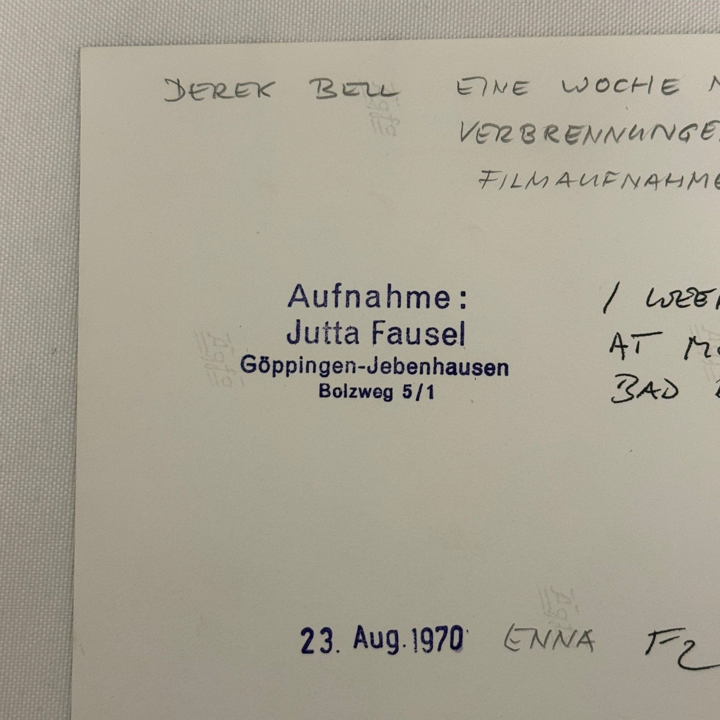 Vintage Racing Photo 1970 Enna F2 Race Derek Bell Driver Motorsport