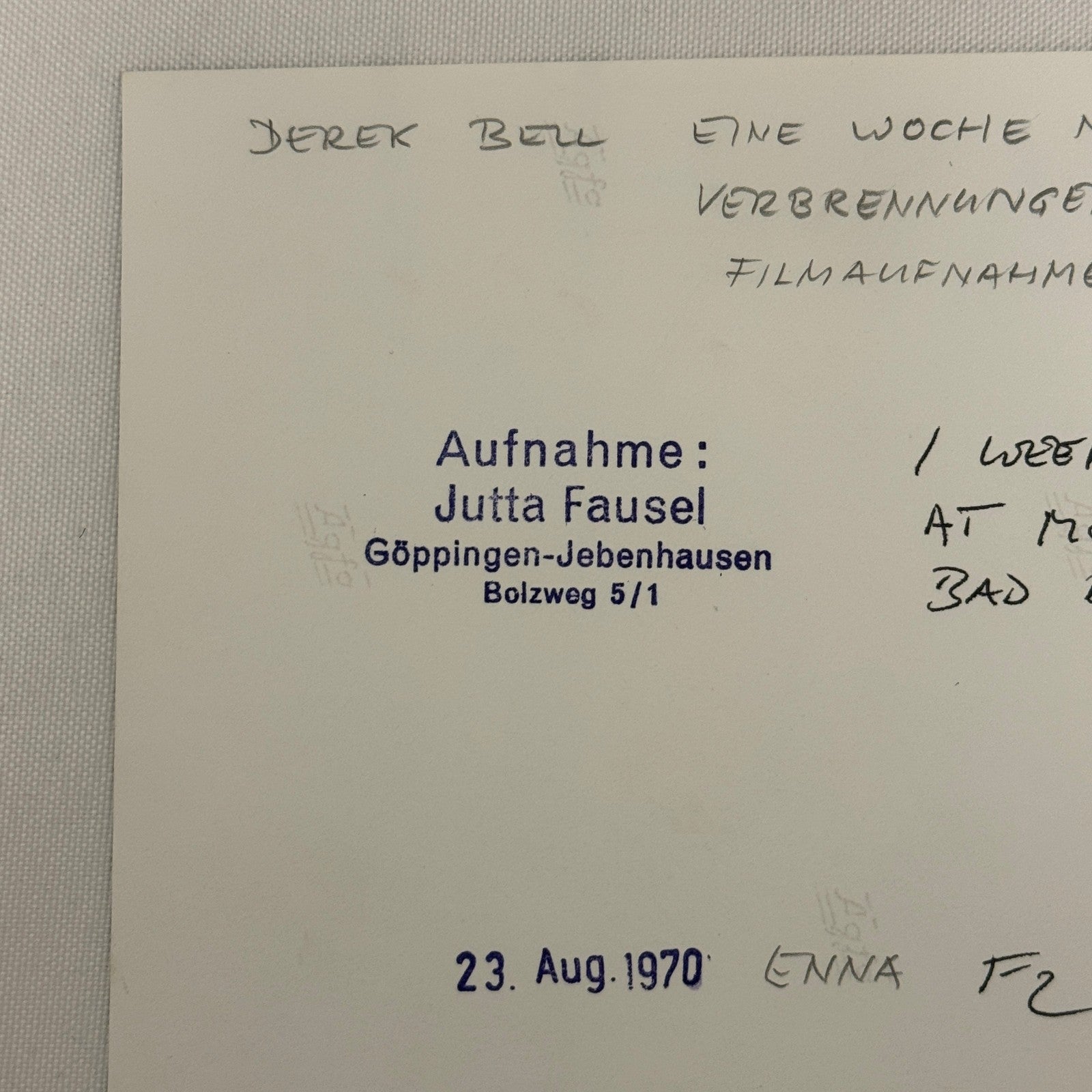 Vintage Racing Photo 1970 Enna F2 Race Derek Bell Driver Motorsport