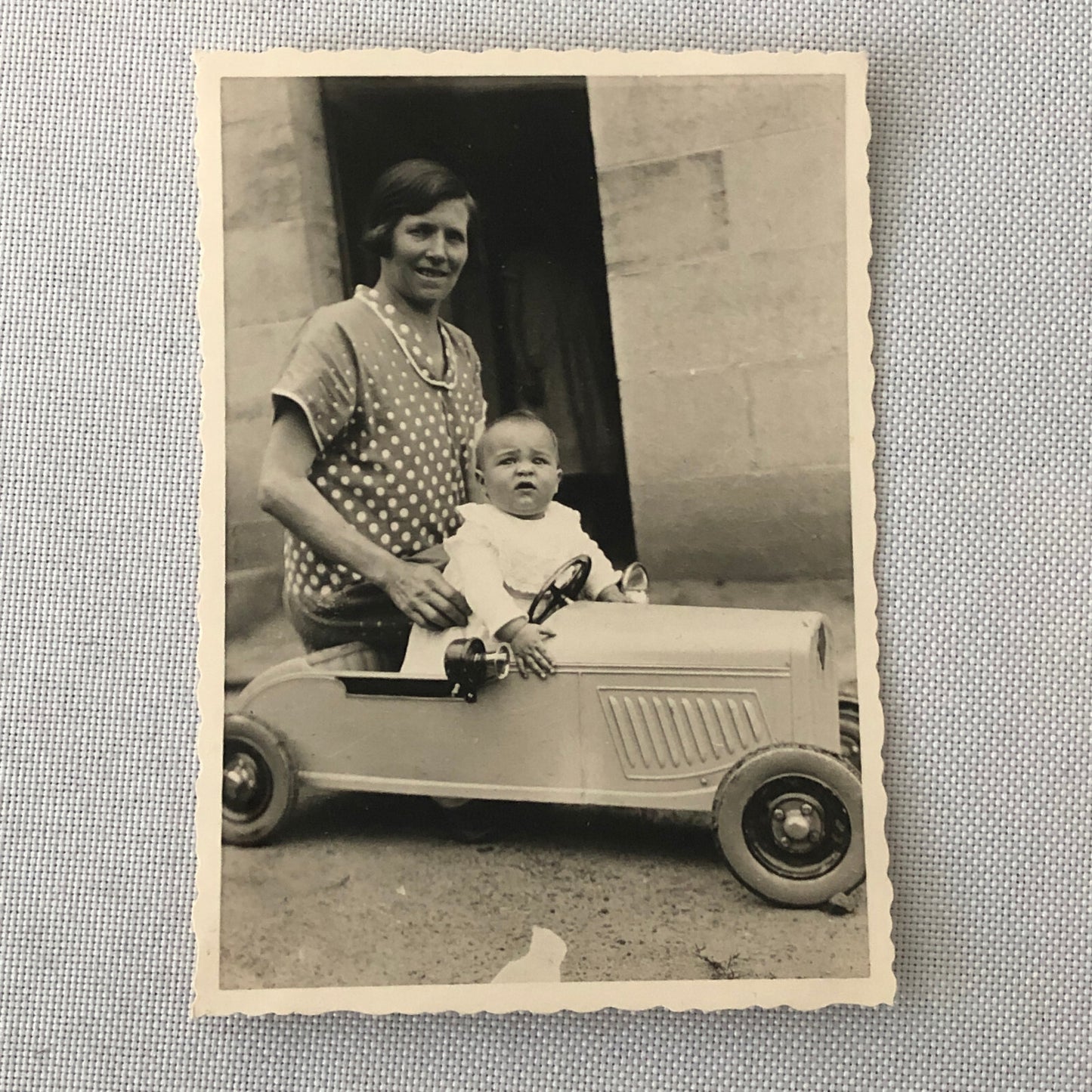 Baby with Antique Pedal Car Vintage Photo Photograph Lot of 4 