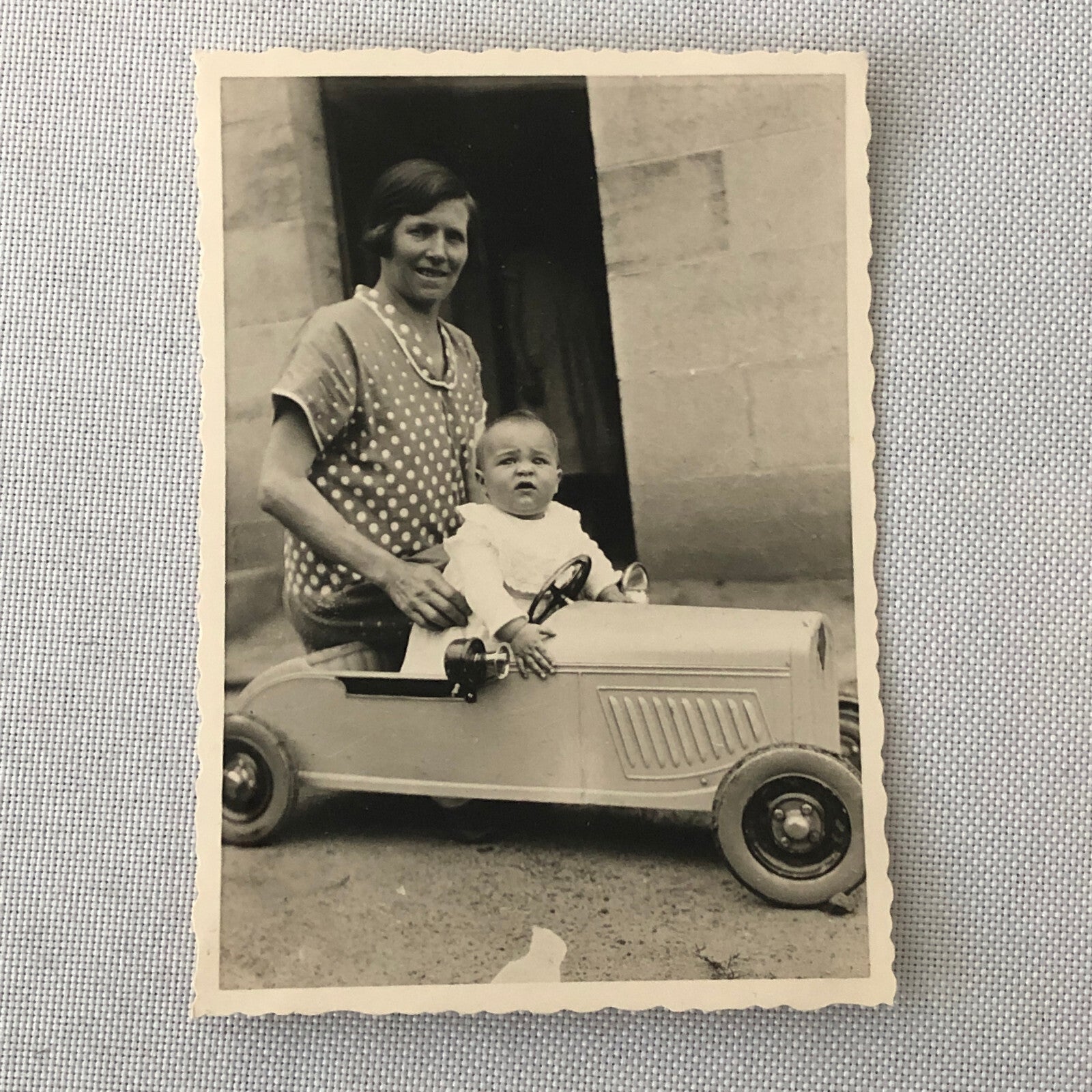 Baby with Antique Pedal Car Vintage Photo Photograph Lot of 4 