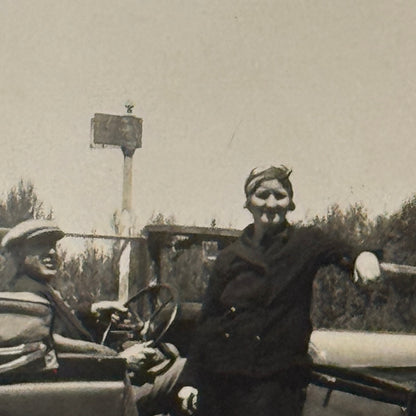 Vintage Photo Photograph Print People in Early Automobile Car