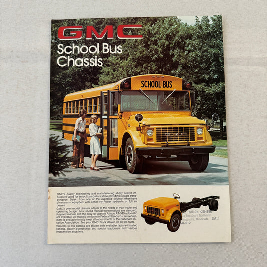 GMC School Bus Chassis Truck Sales Sheet Brochure Advertising Vintage