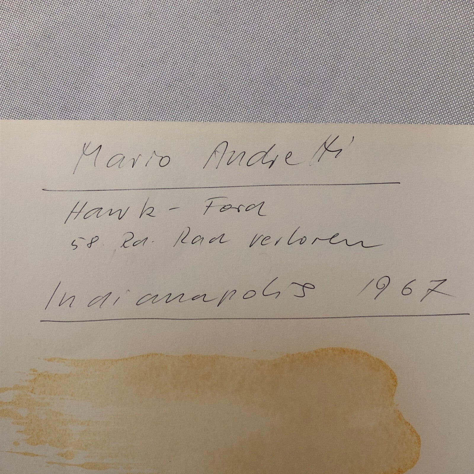 Mario Andretti Indianapolis 500 Indy 500 Racing Photo Photograph 1967 Ford