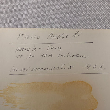 Mario Andretti Indianapolis 500 Indy 500 Racing Photo Photograph 1967 Ford