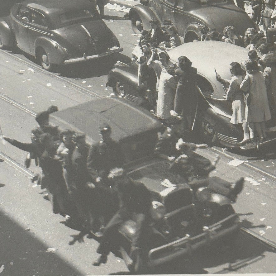Vintage VE Day Celebration New York Times Square Photo Photograph Modern Print