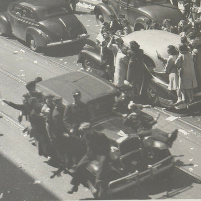 Vintage VE Day Celebration New York Times Square Photo Photograph Modern Print
