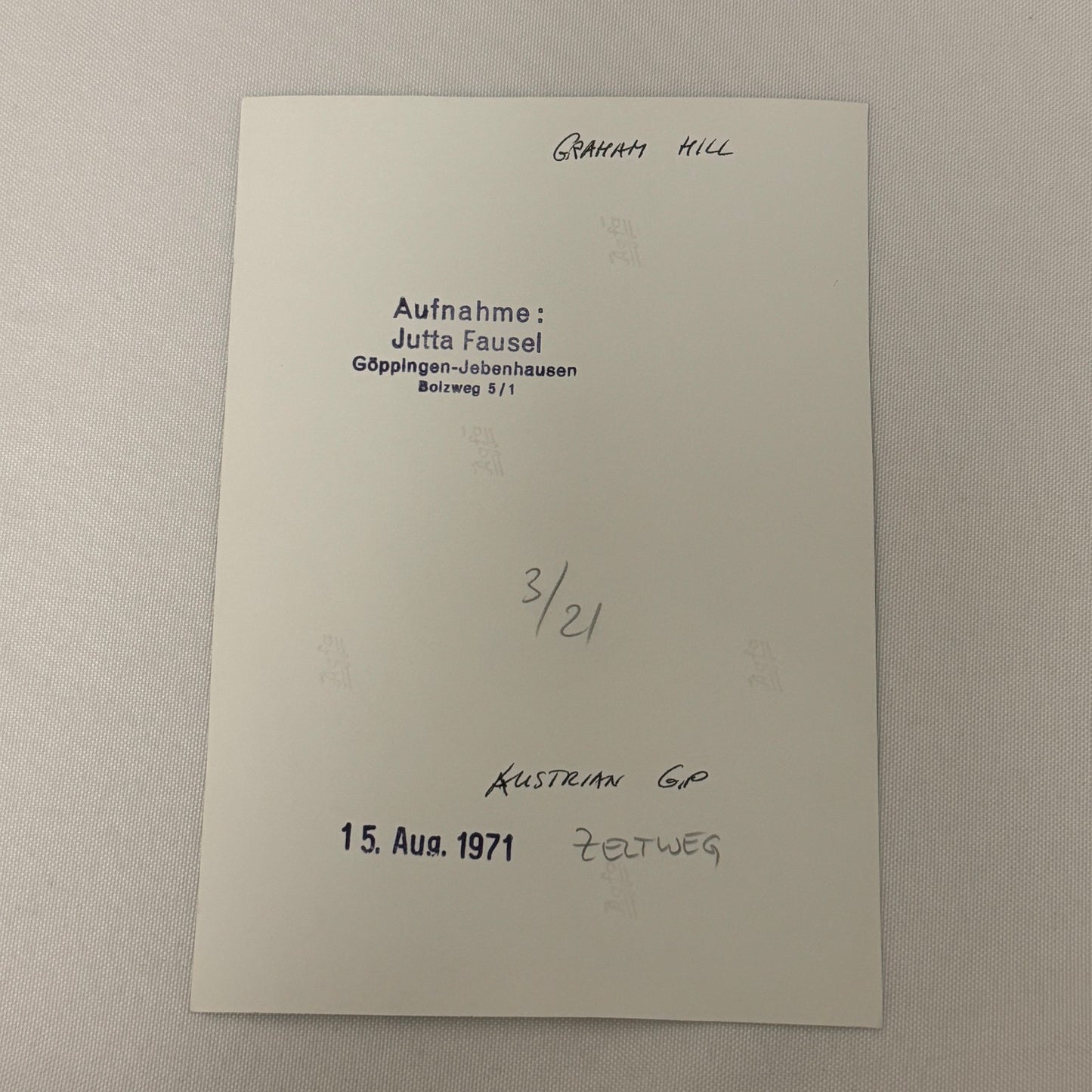 Vintage Racing Photo 1971 Austrian Grand Prix Graham Hill Motorsport Photograph