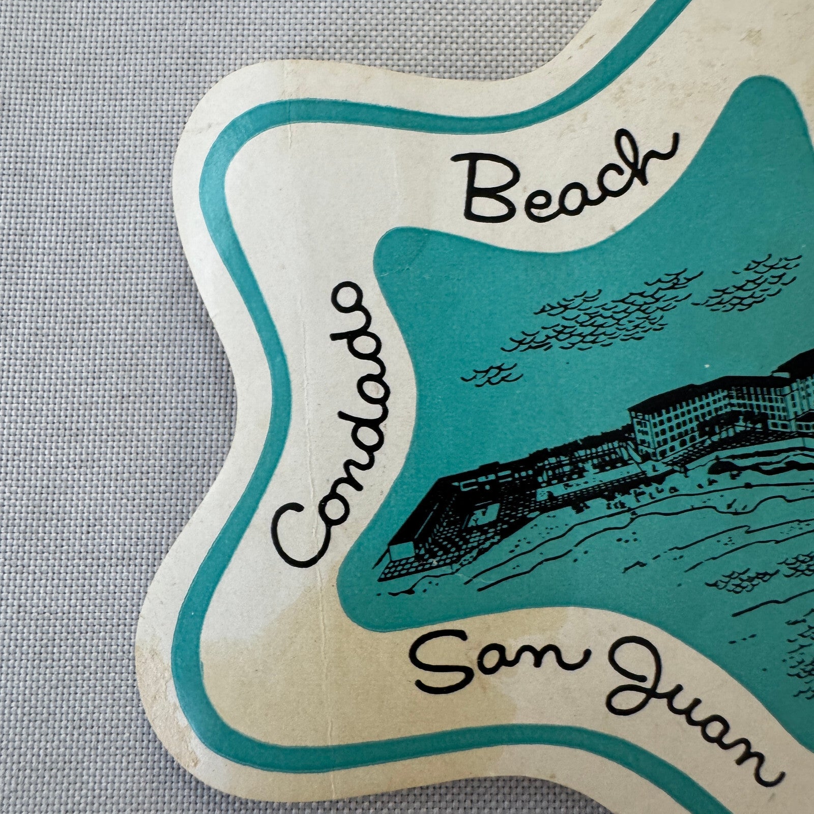 Vintage Hotel Travel Luggage Label Condado Beach Hotel San Juan Puerto Rico