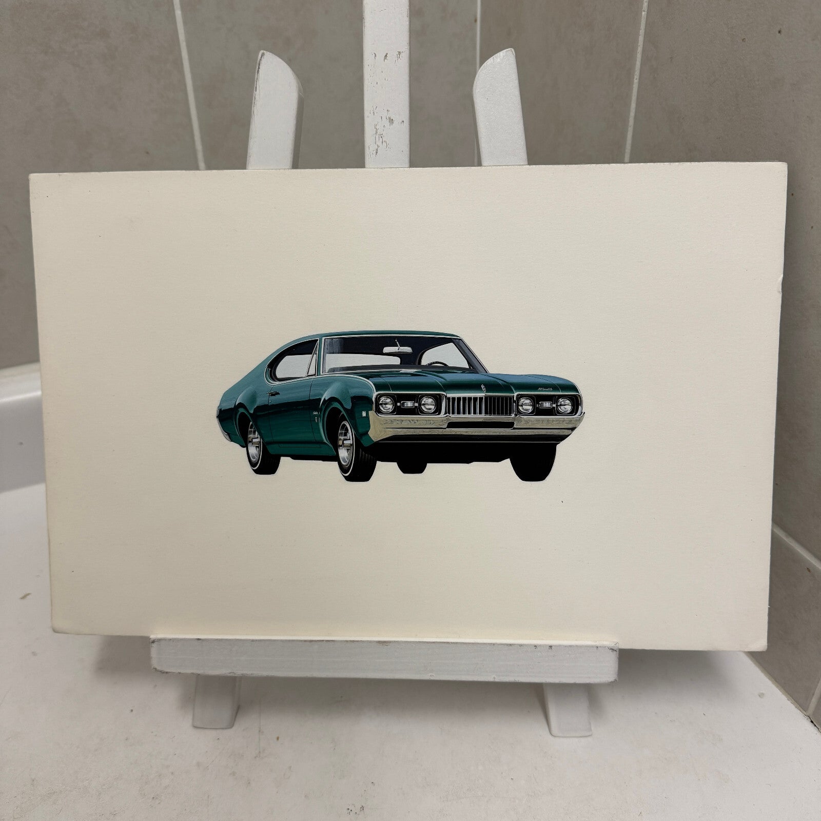 Oldsmobile Cutlass Car Illustration Art Drawing Hand Drawn Robert Preis Vintage