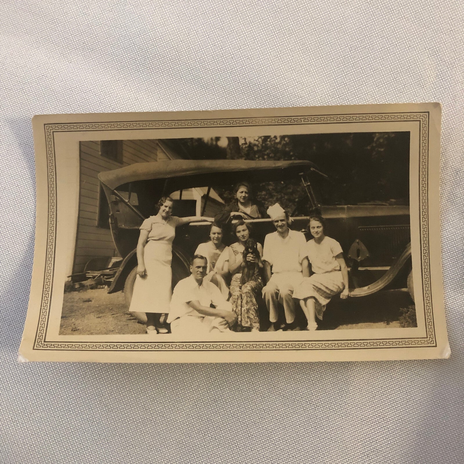 Vintage Car Automobile Family Dog People Photo Photograph Print - Tag AL22SM1