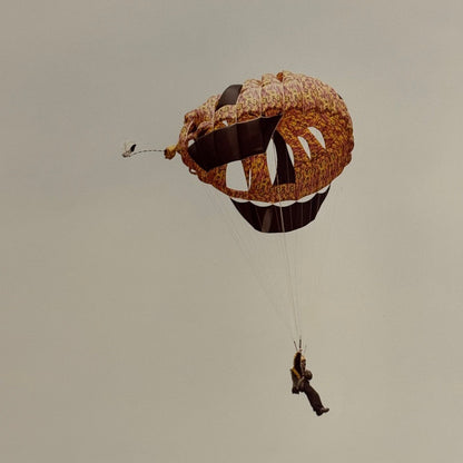 Vintage Skydiving Parachute Photo Large Format Aviation Photograph 1970s-80s