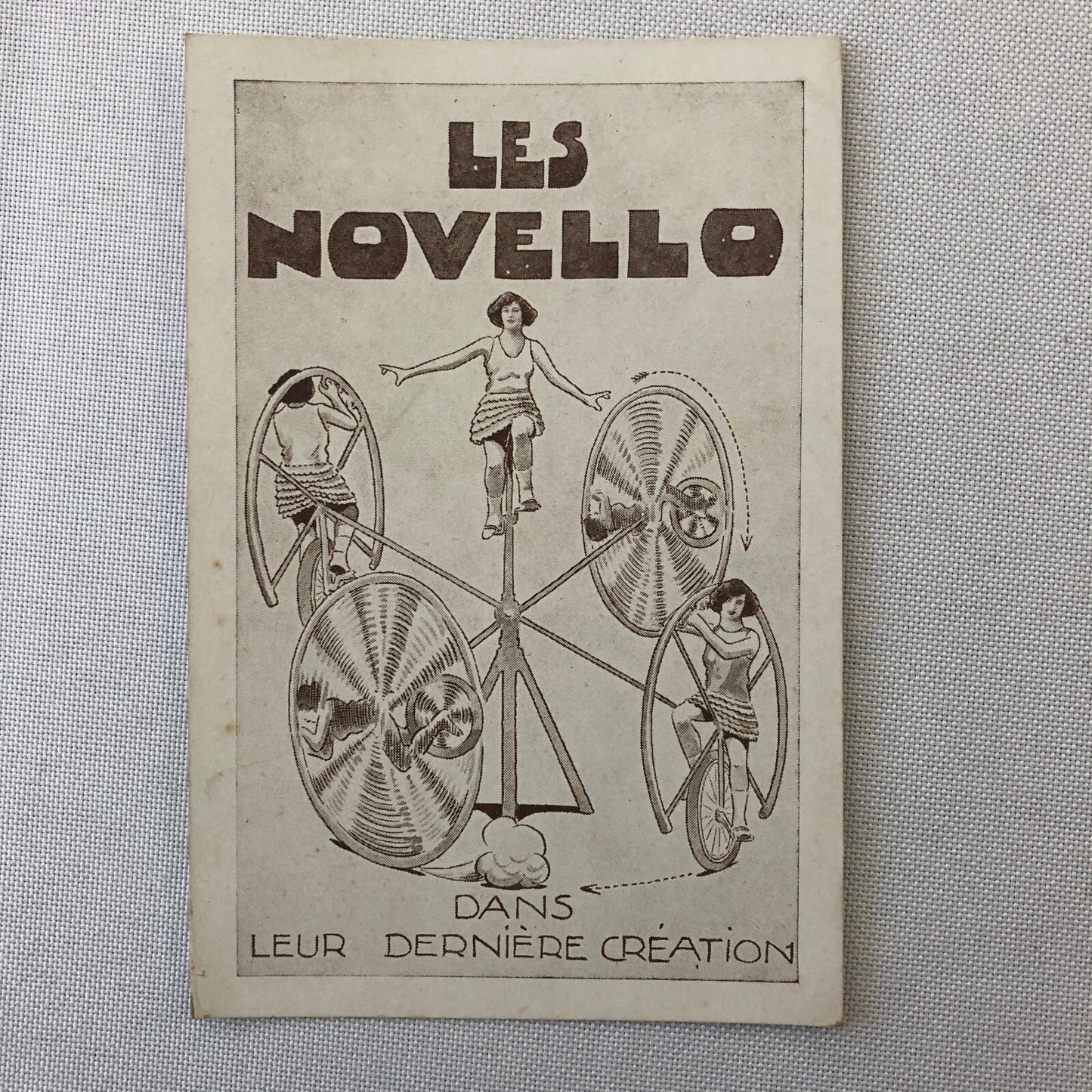 Circus Bicycle Performer Vintage Postcard Post Card Lot of 2 Les Novello French