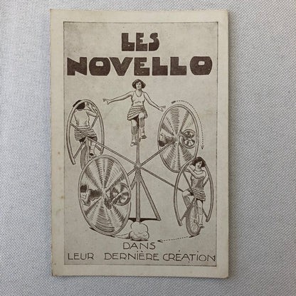 Circus Bicycle Performer Vintage Postcard Post Card Lot of 2 Les Novello French